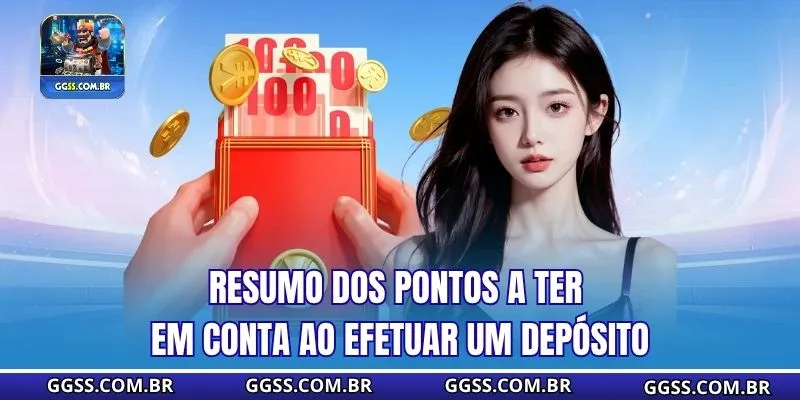Resumo dos pontos a ter em conta ao efetuar um depósito
